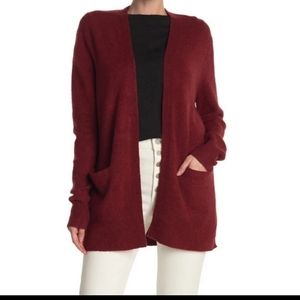 Madewell Red Cozy Walker Open Front Cardigan Sz S